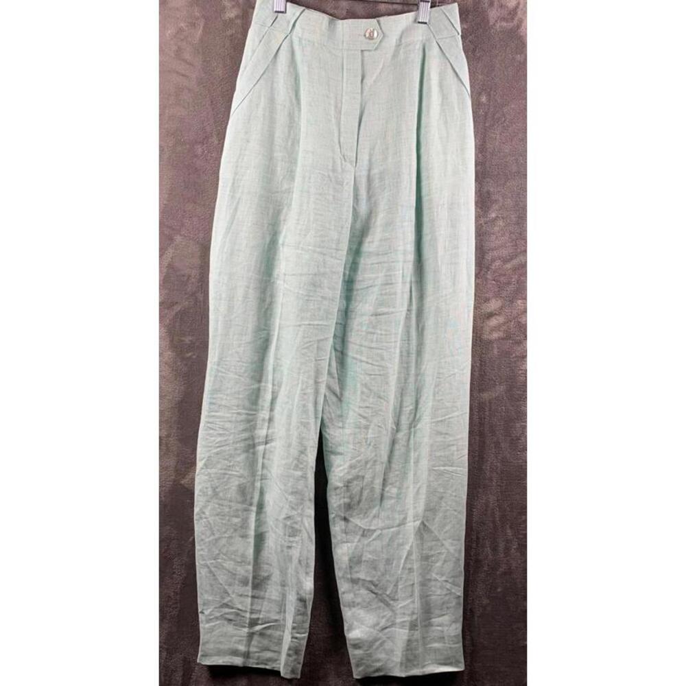 Escada Margaretha Ley Women’s Light Green Linen Pants 100% linen Sz 44 (716)